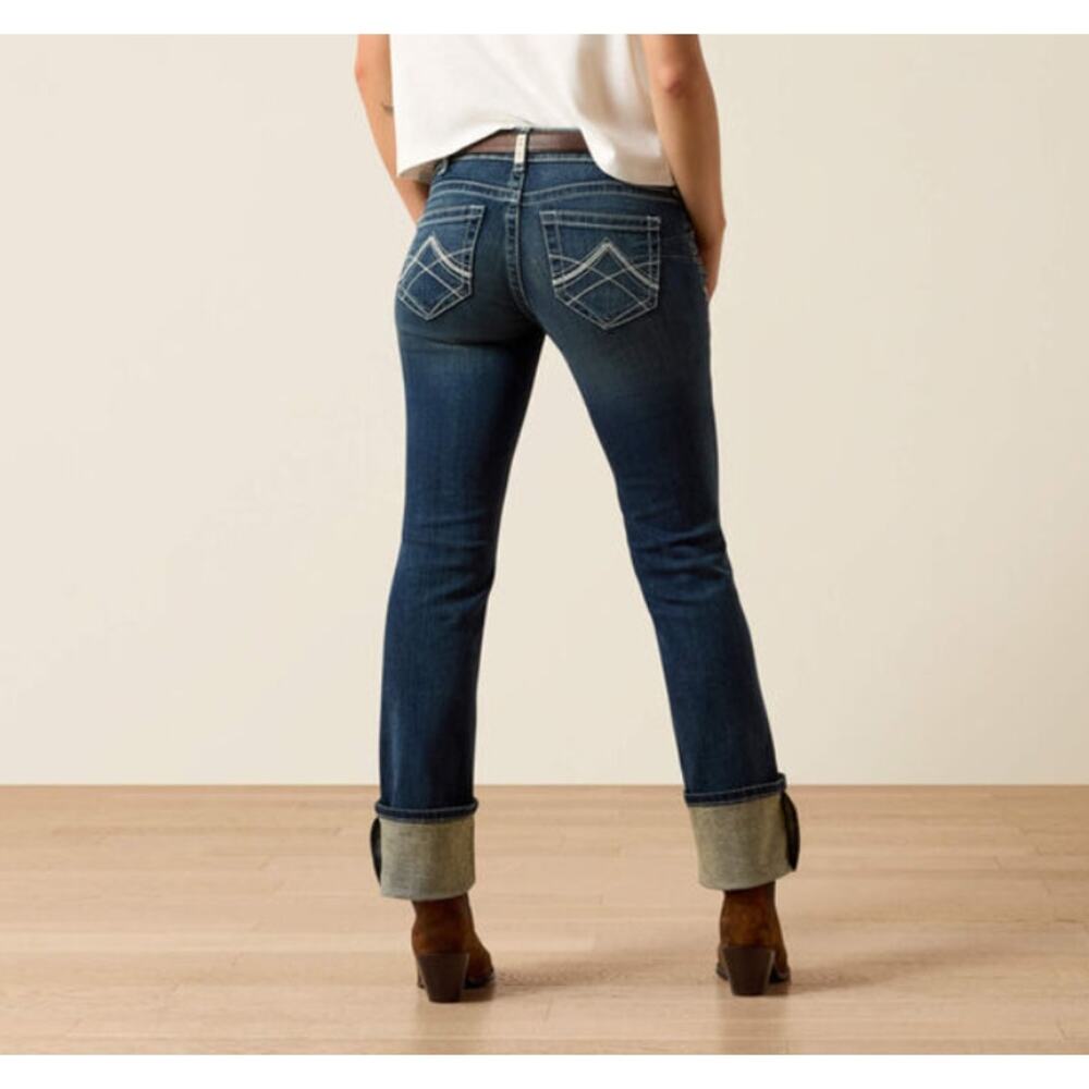 Ariat REAL 32R Mid Rise Stretch Icon Stackable Straight Leg Jeans 10017216